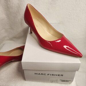 Marc Fisher Alola Red Kitten Heel Pump, Size 7M